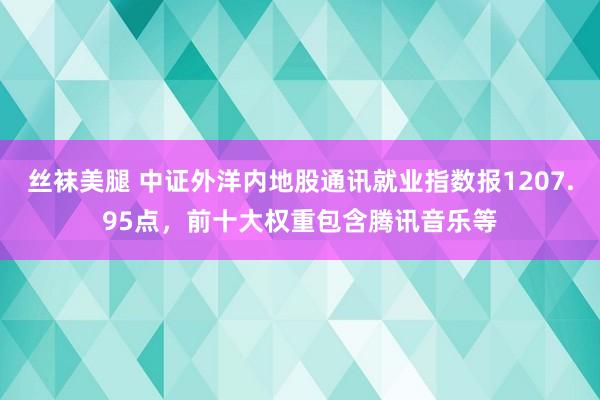 丝袜美腿 中证外洋内地股通讯就业指数报1207.95点，前十大权重包含腾讯音乐等