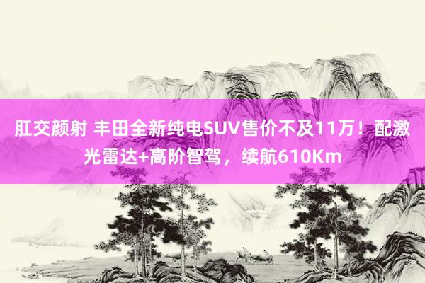 肛交颜射 丰田全新纯电SUV售价不及11万！配激光雷达+高阶智驾，续航610Km